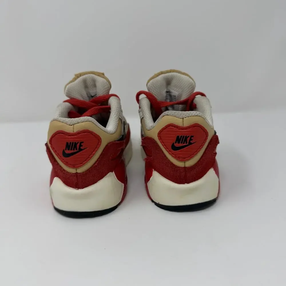 Nike Air Max 90 TD Size 7C Red Beige Toddler Sneakers